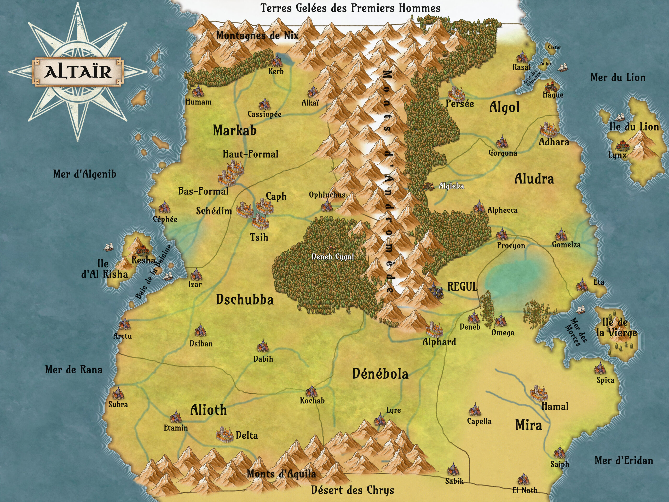 Altaïr – Géographie du continent